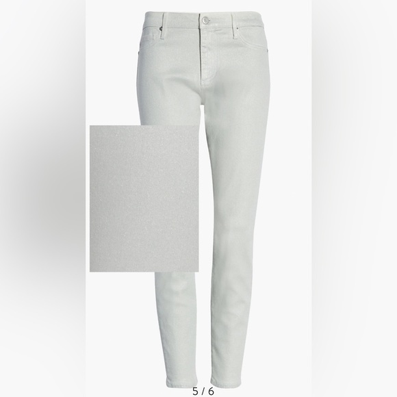 NORDSTROM AG Farrah Skinny Ankle Jeans Luminous Fade to Grey SZ 24 High-Rise NWT - Picture 7 of 7